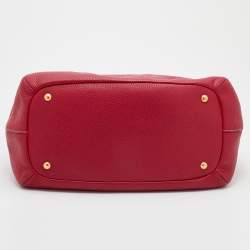 Pre Owned Prada Pink Vitello Daino Leather Shopper Tote