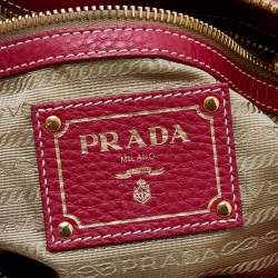 Pre Owned Prada Pink Vitello Daino Leather Shopper Tote