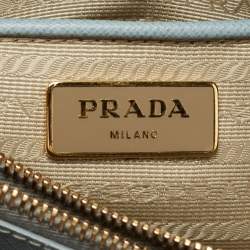 Pre Owned Prada Light Blue Saffiano Lux Leather Promenade Satchel