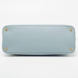 Pre Owned Prada Light Blue Saffiano Lux Leather Promenade Satchel