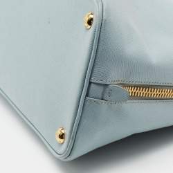 Pre Owned Prada Light Blue Saffiano Lux Leather Promenade Satchel