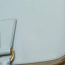 Pre Owned Prada Light Blue Saffiano Lux Leather Promenade Satchel