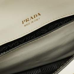 Prada White/Black Leather Cahier Belt Bag