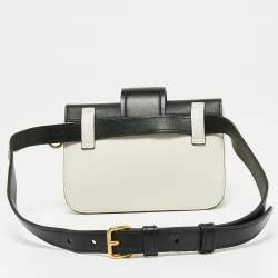 Prada White/Black Leather Cahier Belt Bag