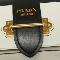 Prada White/Black Leather Cahier Belt Bag