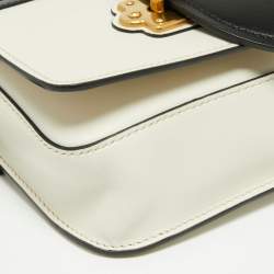 Prada White/Black Leather Cahier Belt Bag