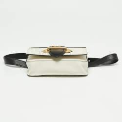 Prada White/Black Leather Cahier Belt Bag