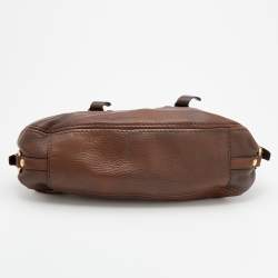 Pre Owned Prada Dark Brown Leather Cervo Satchel