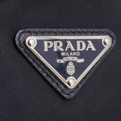 Pre Owned Prada Black Saffiano Leather And Nylon Duffel Bag