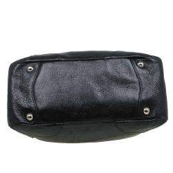 Pre Owned Prada Black Cervo Lux Leather Chain Bowling Bag
