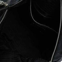Pre Owned Prada Black Cervo Lux Leather Chain Bowling Bag