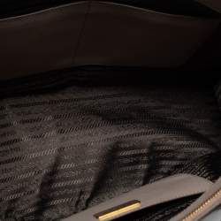 Pre Owned Prada Dark Beige Saffiano Lux Leather Large Double Zip Tote