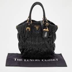 Pre Owned Prada Black Leather Tote