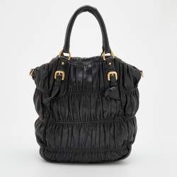 Pre Owned Prada Black Leather Tote