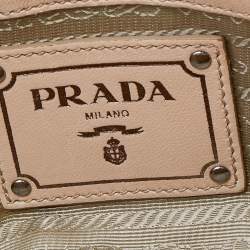 Pre Owned Prada Cream Leather Gaufre Satchel