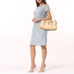 Pre Owned Prada Cream Leather Gaufre Satchel