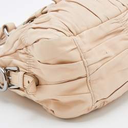 Pre Owned Prada Cream Leather Gaufre Satchel