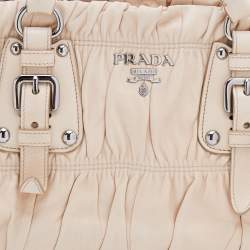 Pre Owned Prada Cream Leather Gaufre Satchel