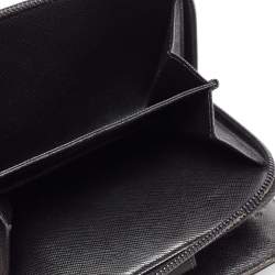 Pre Owned Prada Black Nylon Compact Zip Wallet