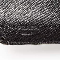 Pre Owned Prada Black Nylon Compact Zip Wallet