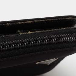 Pre Owned Prada Black Nylon Compact Zip Wallet