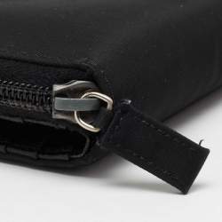 Pre Owned Prada Black Nylon Compact Zip Wallet