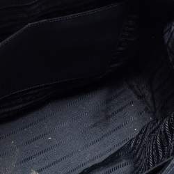 Pre Owned Prada Two Tone Blue Saffiano Lux Leather Medium Double Zip Tote