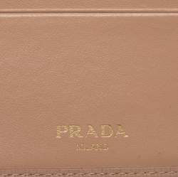 Pre Owned Prada Beige Vitello Move Leather Flap Continental Wallet