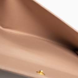 Pre Owned Prada Beige Vitello Move Leather Flap Continental Wallet