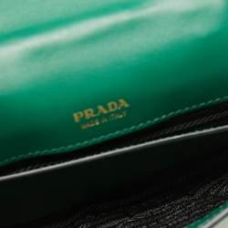 Pre Owned Prada Green/Black Leather Cahier Belt Bag