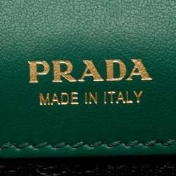 Pre Owned Prada Green/Black Leather Cahier Belt Bag