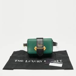 Pre Owned Prada Green/Black Leather Cahier Belt Bag