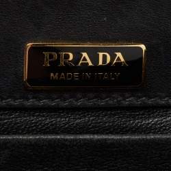 Pre Owned Prada Black Leather Cahier Shoulder Bag