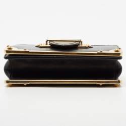 Pre Owned Prada Black Leather Cahier Shoulder Bag