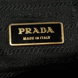 Pre Owned Prada Black Quilted Nylon Tessuto And Patent Leather Hobo