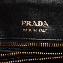 Pre Owned Prada Black Diagramme Quilted Leather Promenade Satchel