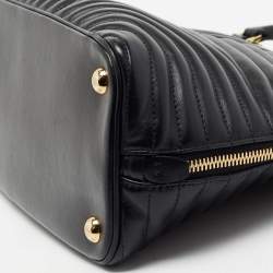 Pre Owned Prada Black Diagramme Quilted Leather Promenade Satchel