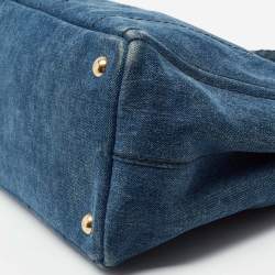 Pre Owned Prada Blue Denim Canapa Tote