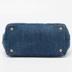 Pre Owned Prada Blue Denim Canapa Tote