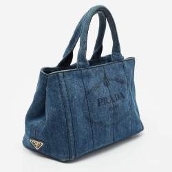 Pre Owned Prada Blue Denim Canapa Tote