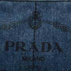 Pre Owned Prada Blue Denim Canapa Tote