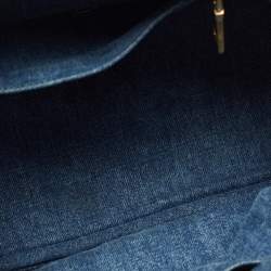 Pre Owned Prada Blue Denim Canapa Tote