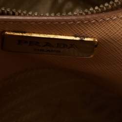 Pre Owned Prada Beige Saffiano Lux Leather Large Promenade Satchel