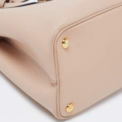 Pre Owned Prada Beige Saffiano Cuir Leather Double Tote