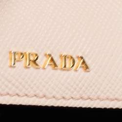 Pre Owned Prada Beige Saffiano Cuir Leather Double Tote