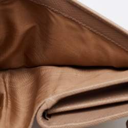 Pre Owned Prada Beige Saffiano Metal Leather French Compact Wallet