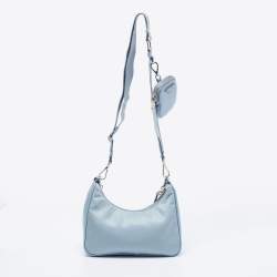 Pre Owned Prada Blue Nylon Re-Edition 2005 Shoulder Bag