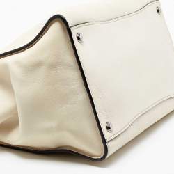 Pre Owned Prada Off White Leather Twin Pocket Tote