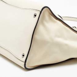 Pre Owned Prada Off White Leather Twin Pocket Tote