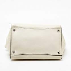 Pre Owned Prada Off White Leather Twin Pocket Tote